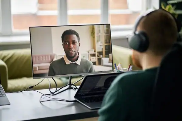 Man attending online mediation Harpenden MIAMS session